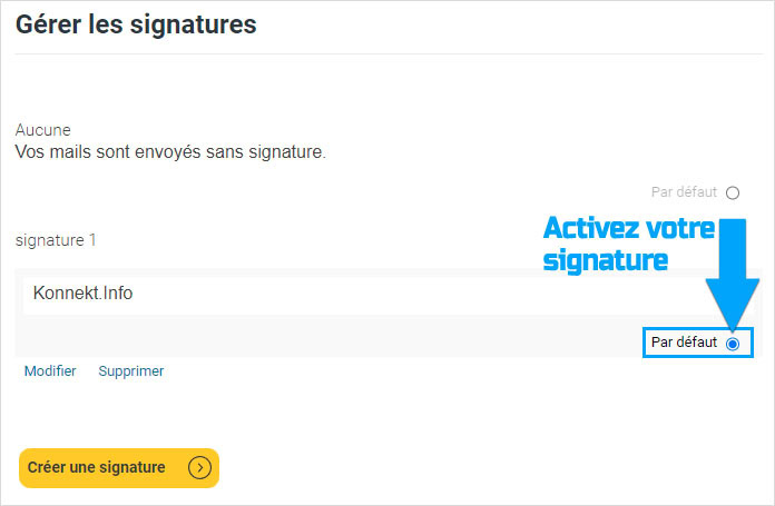 Activer la signature dans une boîte mail Laposte