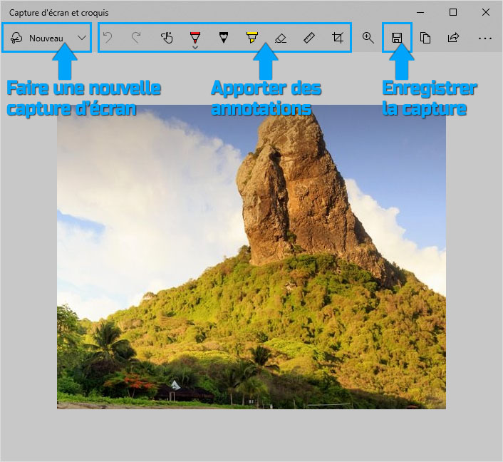 Annoter ou enregistrer le screenshot dans capture d'écran et croquis sur Windows 10