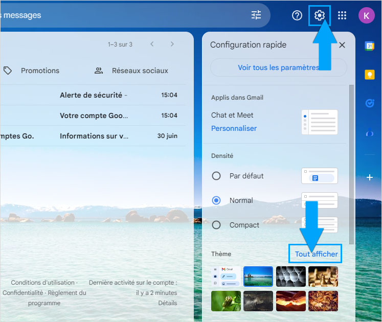 Changer le thème de la boîte Gmail