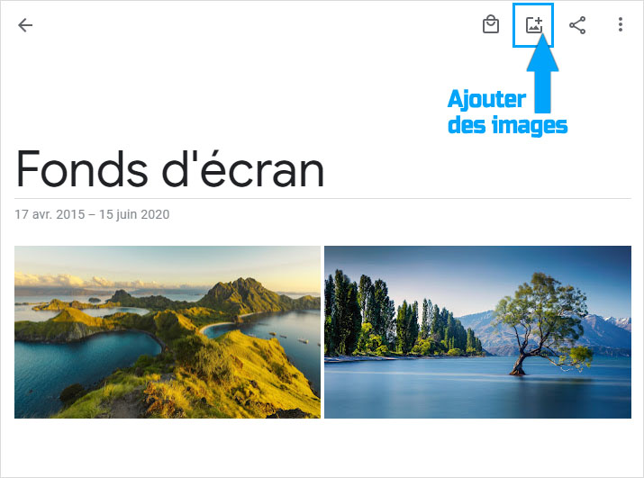 Compléter un album sur Google Photos