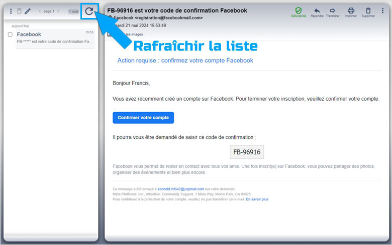 Consulter les mails sur la boite mail jetable YOPmail