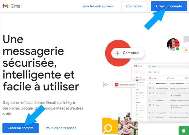 Créer un compte Gmail