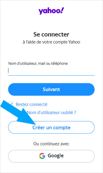 Créer un compte Yahoo Mail