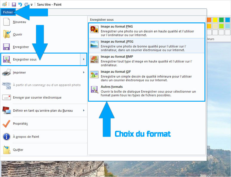 Enregistrer une capture d'écran sur Paint