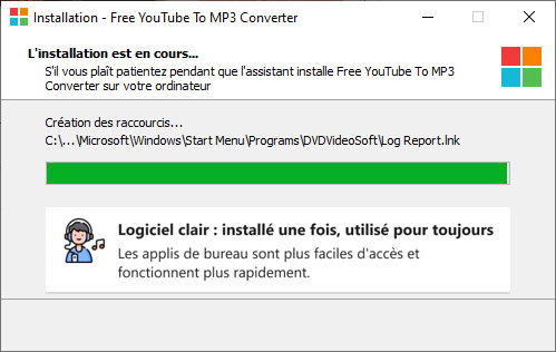 Installation du programme "Free YouTube to MP3 Converter
