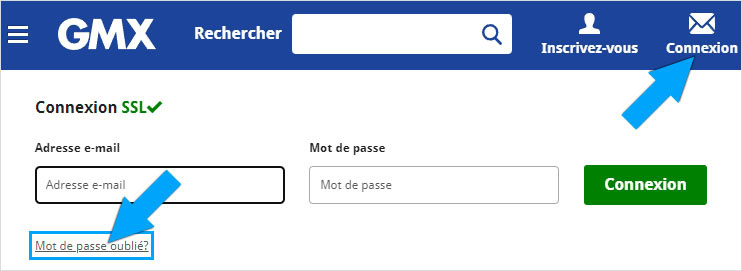 Récupérer un mot de passe de compte GMX