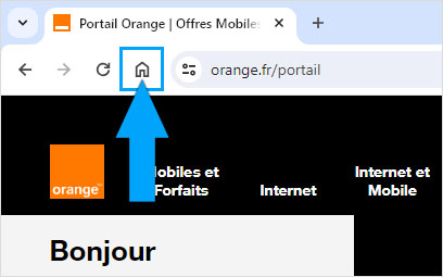 Page d'accueil Orange sur Google Chrome