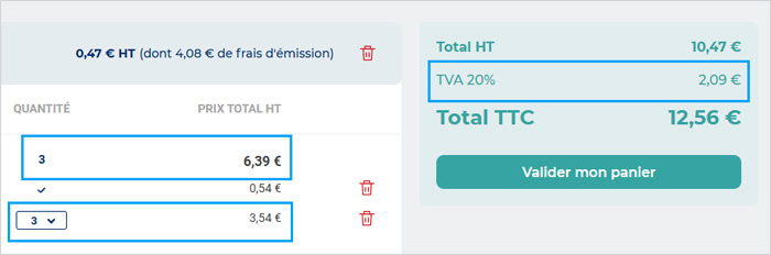 Prix unitaire du Kbis papier sur Infogreffe