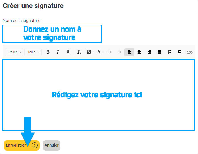 Rédaction et mise en forme d'une signature sur Laposte